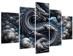 Obraz – Drak v dyme (150x105 cm)