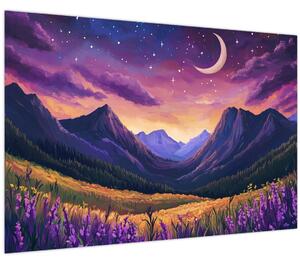 Obraz - Fialová krajina (90x60 cm)