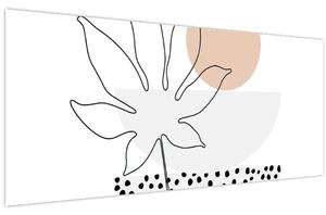Obraz - Line art kvety N⁰3 (120x50 cm)