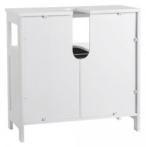 VASAGLE Kúpeľňová skrinka pod umývadlo - biela - 60x30x60 cm