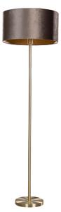 Stojacia lampa mosadz s velúrovým tienidlom hnedá 50 cm - Simplo