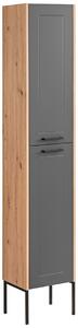 CMD COMAD - Kúpeľňová skrinka vysoká Madera Grey - šedá - 35x170x30 cm