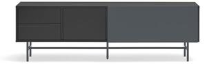 Čierno-antracitový TV stolík 180x56 cm Nube – Teulat