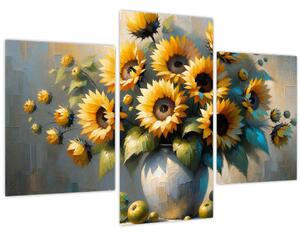 Obraz – Váza so slnečnicami (90x60 cm)