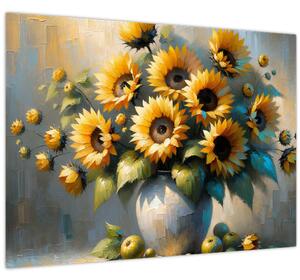 Obraz – Váza so slnečnicami (70x50 cm)