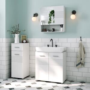 VASAGLE Kúpeľňová skrinka - biela matná - 60x30x63 cm