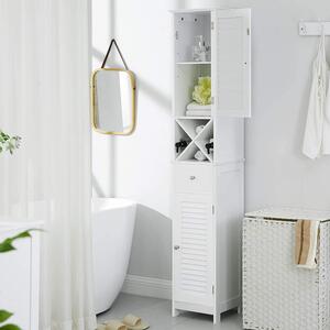 VASAGLE Kúpeľňová skrinka vysoká úzka biela 32 x 170 x 30 cm