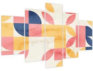 Obraz - Abstrakcia s retro vzormi (150x105 cm)