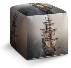 Sablio Taburet Cube Plachetnica na pokojnom mori - 40x40x40 cm