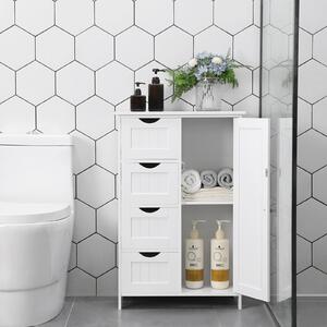 VASAGLE Kúpeľňová skrinka - biela - 55x30x81 cm