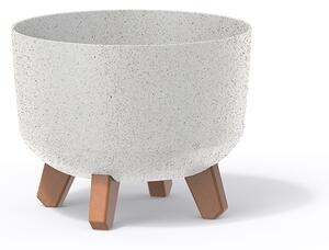 Kvetináč s nôžkami ECO WOOD, 23,5 cm, biela