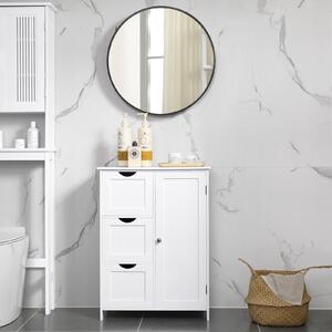VASAGLE Kúpeľňová skrinka - biela - 60x30x81 cm
