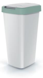 Odpadkový kôš s farebným vekom, 25 l, zelená / sivá