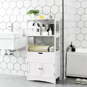 VASAGLE Kúpeľňová skrinka - biela - 60x32, 5x122 cm