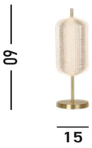 Stolná lampa Capsule LED, mosadzná farba, železo, akryl