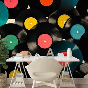 Tapeta farebné retro vinylové platne