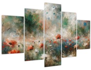 Obraz – Abstrakcia poľa s makmi (150x105 cm)
