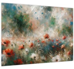 Obraz – Abstrakcia poľa s makmi (70x50 cm)
