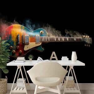 Fototapeta farebná elektrická gitara v dyme