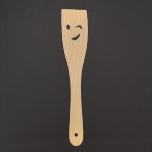 AMADEA Drevená obracačka s úsmevom, masívne drevo, dĺžka 28 cm