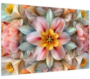 Obraz - Kaleidoskopický kvet (90x60 cm)