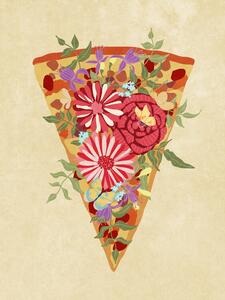 Ilustrácia Slice of flower pizza, Raissa Oltmanns