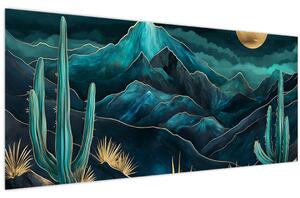 Obraz - Tyrkysová noc (120x50 cm)