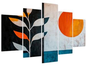 Obraz - Abstrakcia rastliny a slnka (150x105 cm)
