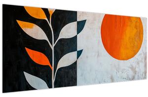 Obraz - Abstrakcia rastliny a slnka (120x50 cm)