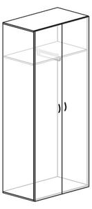 Šatníková skriňa ProOffice 80 x 47 x 178 cm, buk