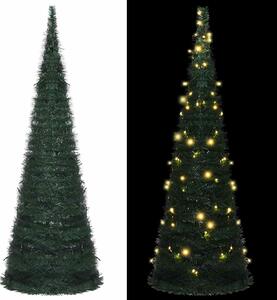 Rozkladací osvetlený umelý vianočný stromček, zelený 180 cm