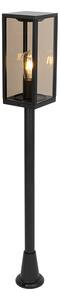 Stojanové vonkajšie svietidlo čierne s dymom 100 cm IP44 - Charlois