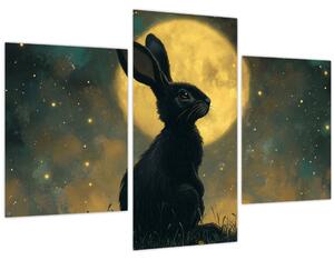 Obraz - Zajac s mesiacom (90x60 cm)