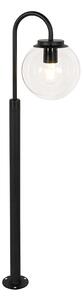 Moderný lampáš čierny s čírym sklom 100 cm IP44 - Sfera