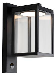 Vonkajšie nástenné svietidlo čierne vrátane LED pohybového senzora - Ferdinand
