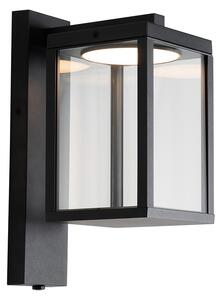 Vonkajšie nástenné svietidlo čierne vrátane LED a súmrakového senzora - Ferdinand