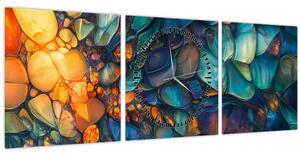 Obraz - Sklenená mozaika (s hodinami) (90x30 cm)