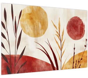 Obraz - Rastliny a kruhy (90x60 cm)