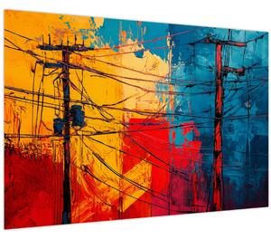 Obraz - Abstraktné elektrické vedenie (90x60 cm)