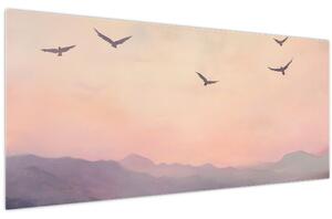 Obraz - Hejno vtákov II. (120x50 cm)