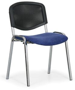 Konferenčná stolička Viva Mesh - chrómované nohy, modrá / čierna