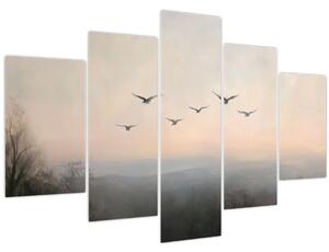 Obraz - Hejno vtákov (150x105 cm)
