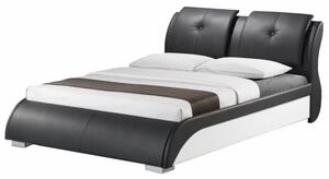 Čalúnená manželská posteľ s roštom Torenzo 160 - čierna / biela