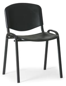 Plastová stolička ISO - čierne nohy, čierna