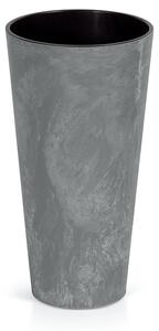 Prosperplast Kvetináč s vkladom TUBUS SLIM BETON EFFECT marengo 15 cm