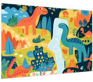 Obraz - Veselí dinosaury (90x60 cm)