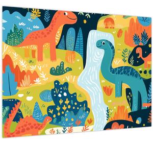 Obraz - Veselí dinosaury (70x50 cm)