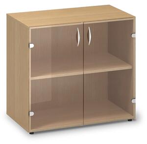 Nízka sklenená skriňa ProOffice 80 x 45,8 x 73,5 cm, buk