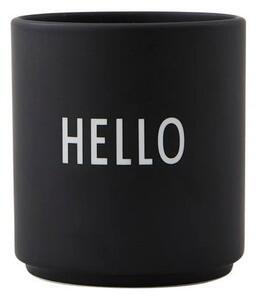 Čierny porcelánový hrnček Design Letters Favourite Hello