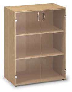 Stredná sklenená skriňa ProOffice 80 x 45,8 x 106,3 cm, buk